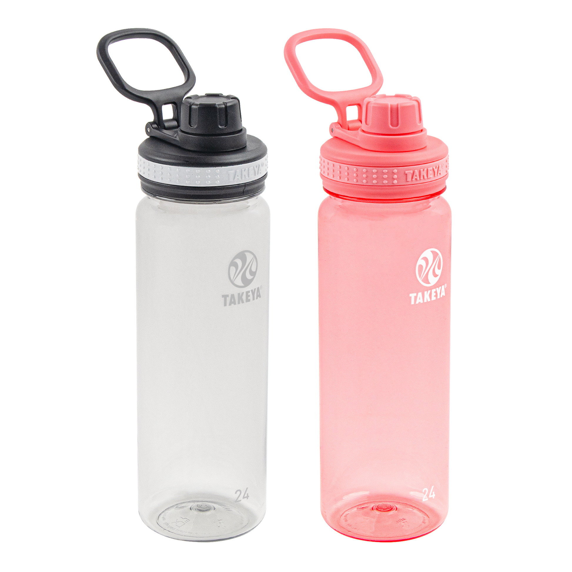 tritan-water-bottle-bundle-with-spout-lid-2-pack-d4 51689-Tritan-Spout-24-2pk-Clear-FlutterPink-angle_2e2a67e8-7240-4517-90e1-85605eacf4b2.png